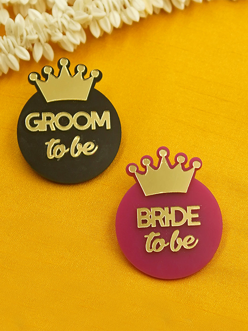 Groom To Be + Bride To Be Brooch Set of 2