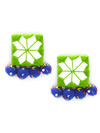 Rabia Hand-embroidered Mirror Earrings, an embroidered mirror earring from our quirky designer collection of earrings for women online.