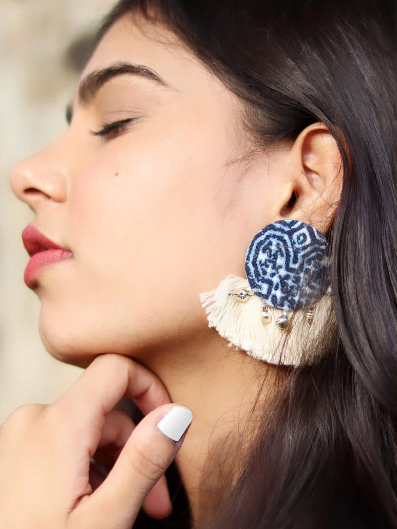 Indigo Tassel Earrings