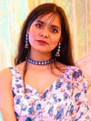 Navy Ghungroo Choker + Matching Earrings Set