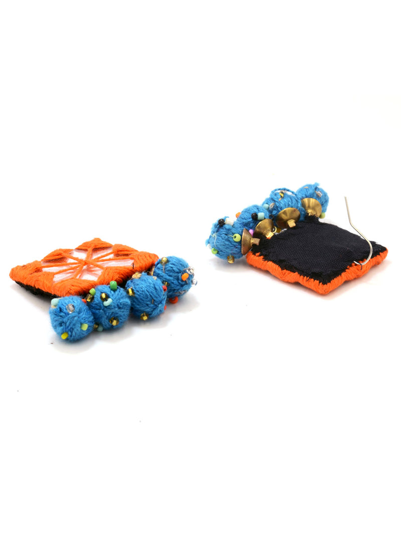Rabia Hand-embroidered Mirror Earrings, an embroidered mirror earring from our designer collection of earrings for women.