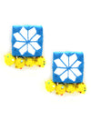 Rabia Hand-embroidered Mirror Earrings, an embroidered mirror earring from our designer collection of earrings for women.