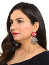 Rihana Hand-embroidered Mirror Earrings, an embroidered mirror earring from our designer collection of earrings for women.