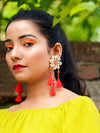 Beach Beauty Shell Earrings, a chic hand embroidered shell earrings from our designer collection of earrings for women.