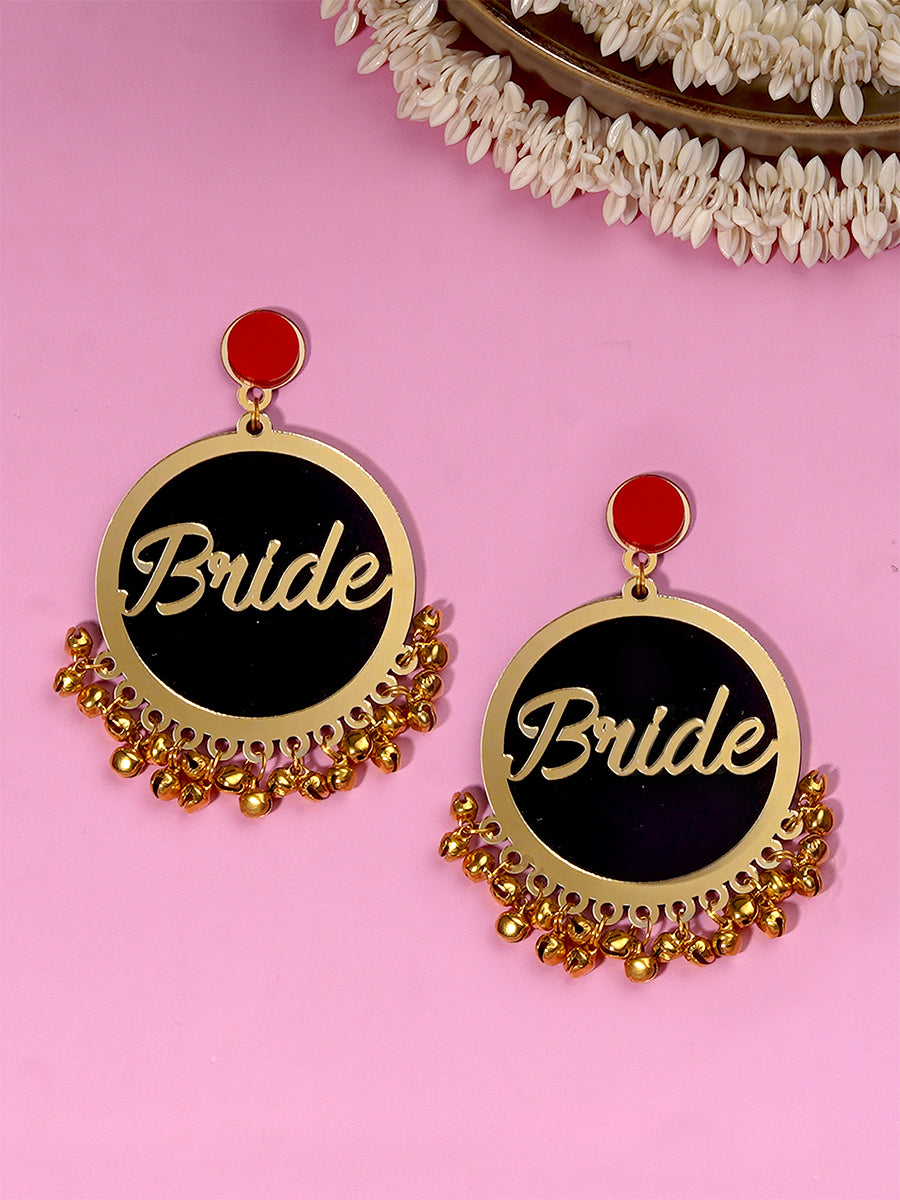 Bride Earrings, a quirky, unique, statement party-wear earrings from our designer collection of wedding themed earrings for women online.