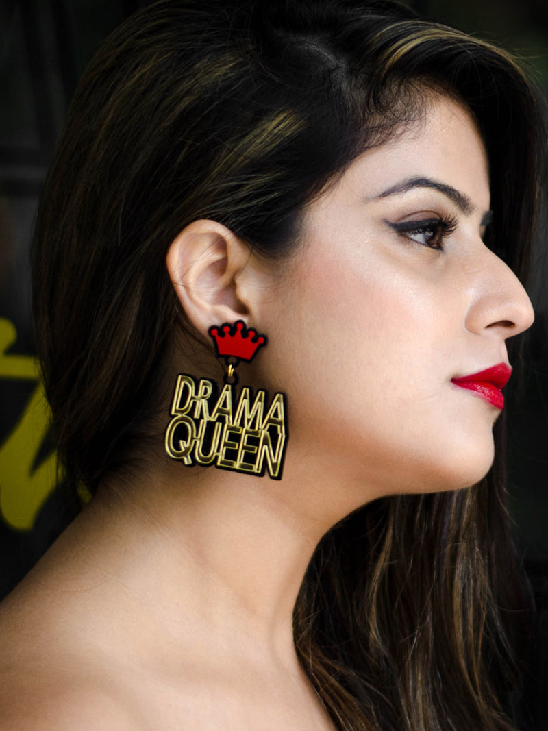 Drama Queen Earrings, a quirky, unique, statement party-wear earrings from our designer collection of earrings for women.