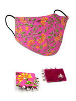 Gulabi Ghungroo Earrings + Matching Reusable Cotton Mask Set