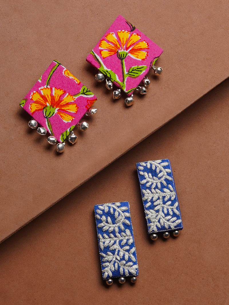 Gulabi Ghungroo + Olivia Embroidered Earrings Set