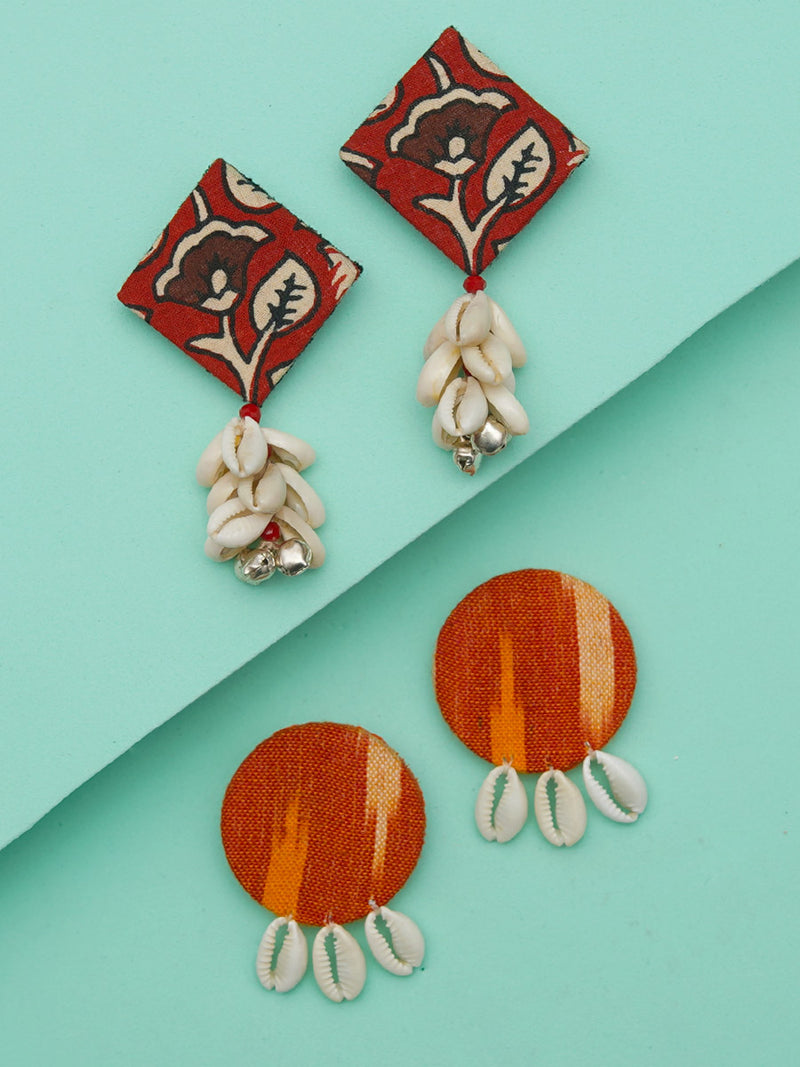 Kauri Kite + Ikat Shell Mini Earrings Set