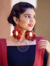 You're my Sun Earrings, a beautiful handmade hand embroidered earring with mirror and tassel from our designer collection of earrings for women online.