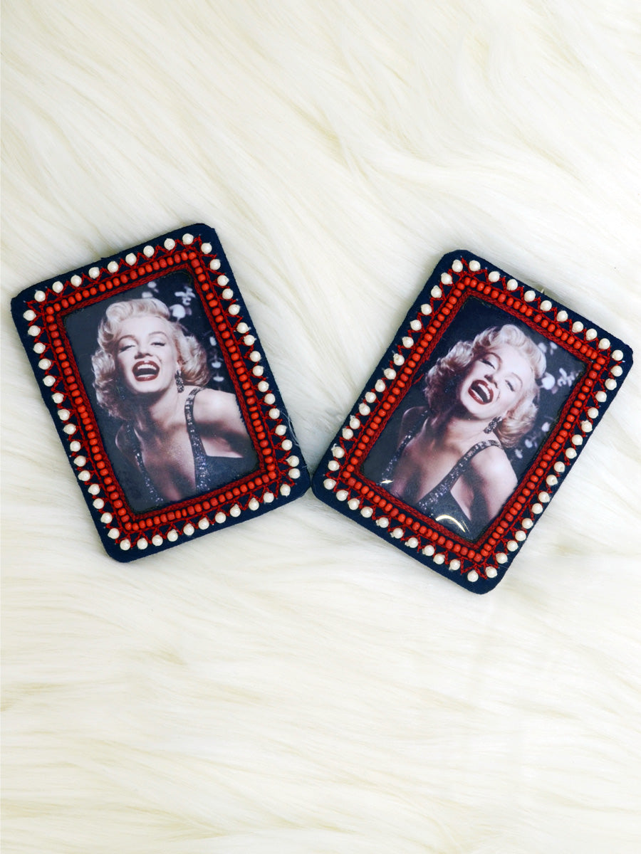 Marilyn Monroe Earrings, a quirky, unique, statement party-wear earrings from our designer collection of earrings for women online.