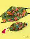 Cotton Printed 3-Ply Mask + Sanitizer Holder Bagcharm Set