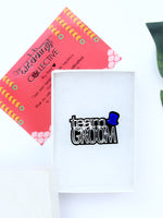 Team Groom Brooch, a handmade statement brooch from our wide range of latest quirky collection of brooches for men & women.
